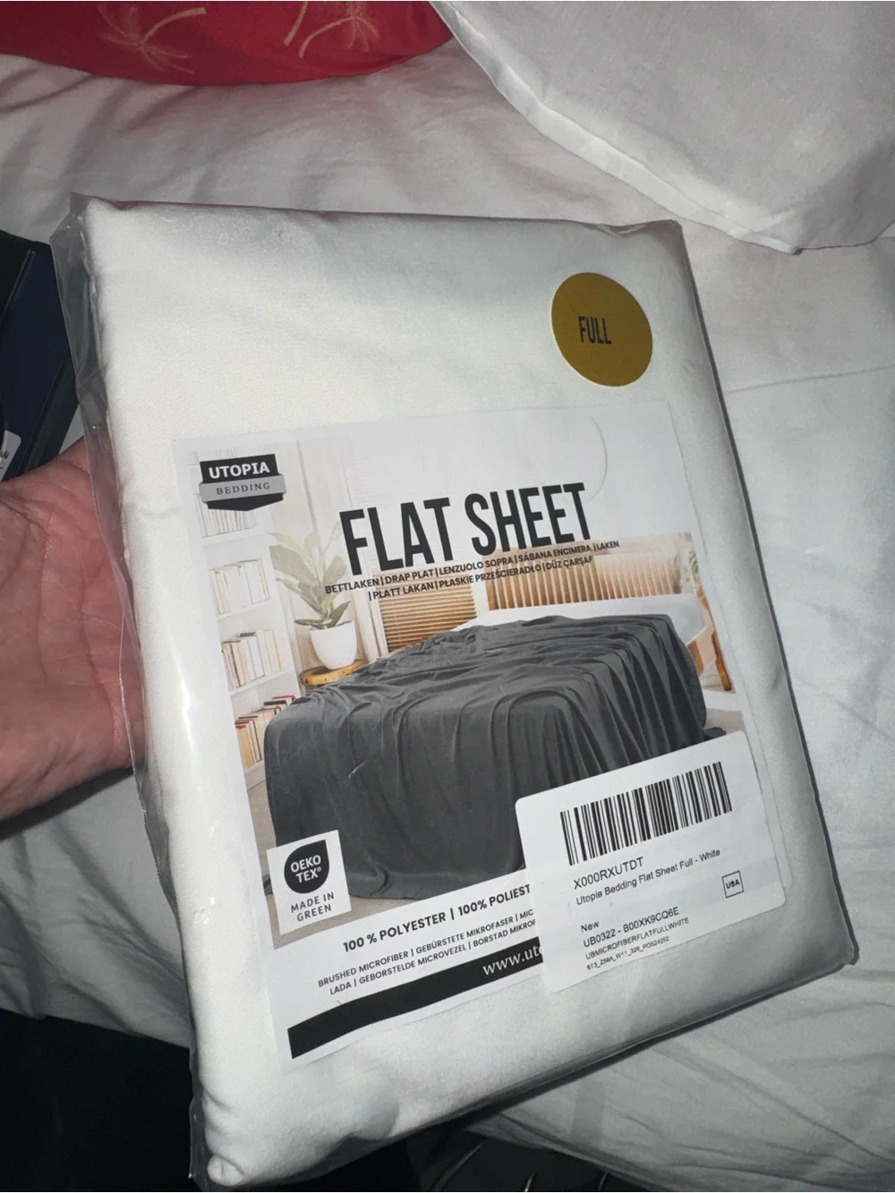 Full Size Flat Sheet Only, Ultra Soft & Breathable Hotel Sheets, White Hotel Bed